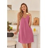 image:imageEkouaer Nightgowns for Women Bamboo Viscose Night Gown Sleeveless Sleep Shirts Tank Sleep Dress Vneck SleepwearCherry Red