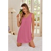 image:imageEkouaer Nightgowns for Women Bamboo Viscose Night Gown Sleeveless Sleep Shirts Tank Sleep Dress Vneck SleepwearCherry Red