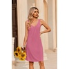 image:imageEkouaer Nightgowns for Women Bamboo Viscose Night Gown Sleeveless Sleep Shirts Tank Sleep Dress Vneck SleepwearCherry Red