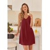 image:imageEkouaer Nightgowns for Women Bamboo Viscose Night Gown Sleeveless Sleep Shirts Tank Sleep Dress Vneck SleepwearDark Red