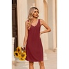 image:imageEkouaer Nightgowns for Women Bamboo Viscose Night Gown Sleeveless Sleep Shirts Tank Sleep Dress Vneck SleepwearDark Red