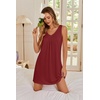 image:imageEkouaer Nightgowns for Women Bamboo Viscose Night Gown Sleeveless Sleep Shirts Tank Sleep Dress Vneck SleepwearDark Red