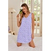 image:imageEkouaer Nightgowns for Women Bamboo Viscose Night Gown Sleeveless Sleep Shirts Tank Sleep Dress Vneck SleepwearFloral Purple