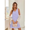 image:imageEkouaer Nightgowns for Women Bamboo Viscose Night Gown Sleeveless Sleep Shirts Tank Sleep Dress Vneck SleepwearFloral Purple