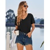 image:imageEkouaer Nightgowns for Women Bamboo Viscose Sleep Shirts Short Sleeve Night Shirts Casual Sleep Dress Soft SleepwearBlack