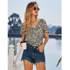 image:imageEkouaer Nightgowns for Women Bamboo Viscose Sleep Shirts Short Sleeve Night Shirts Casual Sleep Dress Soft SleepwearBrown Leopard Print