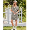 image:imageEkouaer Nightgowns for Women Bamboo Viscose Sleep Shirts Short Sleeve Night Shirts Casual Sleep Dress Soft SleepwearBrown Leopard Print