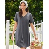 image:imageEkouaer Nightgowns for Women Bamboo Viscose Sleep Shirts Short Sleeve Night Shirts Casual Sleep Dress Soft SleepwearDark Grey