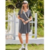 image:imageEkouaer Nightgowns for Women Bamboo Viscose Sleep Shirts Short Sleeve Night Shirts Casual Sleep Dress Soft SleepwearDark Grey