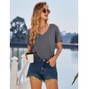 image:imageEkouaer Nightgowns for Women Bamboo Viscose Sleep Shirts Short Sleeve Night Shirts Casual Sleep Dress Soft SleepwearDark Grey