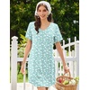 image:imageEkouaer Nightgowns for Women Bamboo Viscose Sleep Shirts Short Sleeve Night Shirts Casual Sleep Dress Soft SleepwearGreen Floral