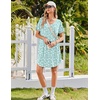 image:imageEkouaer Nightgowns for Women Bamboo Viscose Sleep Shirts Short Sleeve Night Shirts Casual Sleep Dress Soft SleepwearGreen Floral