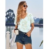 image:imageEkouaer Nightgowns for Women Bamboo Viscose Sleep Shirts Short Sleeve Night Shirts Casual Sleep Dress Soft SleepwearGreen Flowers