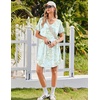 image:imageEkouaer Nightgowns for Women Bamboo Viscose Sleep Shirts Short Sleeve Night Shirts Casual Sleep Dress Soft SleepwearGreen Flowers