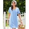 image:imageEkouaer Nightgowns for Women Bamboo Viscose Sleep Shirts Short Sleeve Night Shirts Casual Sleep Dress Soft SleepwearLight Blue