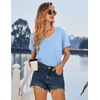 image:imageEkouaer Nightgowns for Women Bamboo Viscose Sleep Shirts Short Sleeve Night Shirts Casual Sleep Dress Soft SleepwearLight Blue
