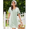 image:imageEkouaer Nightgowns for Women Bamboo Viscose Sleep Shirts Short Sleeve Night Shirts Casual Sleep Dress Soft SleepwearLight Green