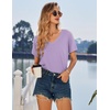 image:imageEkouaer Nightgowns for Women Bamboo Viscose Sleep Shirts Short Sleeve Night Shirts Casual Sleep Dress Soft SleepwearLight Purple