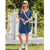 image:imageEkouaer Nightgowns for Women Bamboo Viscose Sleep Shirts Short Sleeve Night Shirts Casual Sleep Dress Soft SleepwearNavy