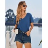 image:imageEkouaer Nightgowns for Women Bamboo Viscose Sleep Shirts Short Sleeve Night Shirts Casual Sleep Dress Soft SleepwearNavy