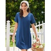 image:imageEkouaer Nightgowns for Women Bamboo Viscose Sleep Shirts Short Sleeve Night Shirts Casual Sleep Dress Soft SleepwearNavy