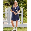 image:imageEkouaer Nightgowns for Women Bamboo Viscose Sleep Shirts Short Sleeve Night Shirts Casual Sleep Dress Soft SleepwearNavy Blue