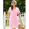 image:imageEkouaer Nightgowns for Women Bamboo Viscose Sleep Shirts Short Sleeve Night Shirts Casual Sleep Dress Soft SleepwearPink
