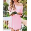 image:imageEkouaer Nightgowns for Women Bamboo Viscose Sleep Shirts Short Sleeve Night Shirts Casual Sleep Dress Soft SleepwearPink