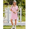 image:imageEkouaer Nightgowns for Women Bamboo Viscose Sleep Shirts Short Sleeve Night Shirts Casual Sleep Dress Soft SleepwearPink Floral