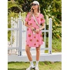image:imageEkouaer Nightgowns for Women Bamboo Viscose Sleep Shirts Short Sleeve Night Shirts Casual Sleep Dress Soft SleepwearPink Strawberry
