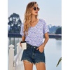 image:imageEkouaer Nightgowns for Women Bamboo Viscose Sleep Shirts Short Sleeve Night Shirts Casual Sleep Dress Soft SleepwearPurple Flowers