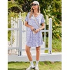 image:imageEkouaer Nightgowns for Women Bamboo Viscose Sleep Shirts Short Sleeve Night Shirts Casual Sleep Dress Soft SleepwearPurple Flowers