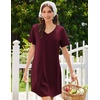 image:imageEkouaer Nightgowns for Women Bamboo Viscose Sleep Shirts Short Sleeve Night Shirts Casual Sleep Dress Soft SleepwearRed