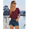 image:imageEkouaer Nightgowns for Women Bamboo Viscose Sleep Shirts Short Sleeve Night Shirts Casual Sleep Dress Soft SleepwearRed