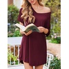 image:imageEkouaer Nightgowns for Women Bamboo Viscose Sleep Shirts Short Sleeve Night Shirts Casual Sleep Dress Soft SleepwearRed