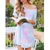 image:imageEkouaer Nightgowns for Women Bamboo Viscose Sleep Shirts Short Sleeve Night Shirts Casual Sleep Dress Soft SleepwearTiedye