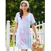 image:imageEkouaer Nightgowns for Women Bamboo Viscose Sleep Shirts Short Sleeve Night Shirts Casual Sleep Dress Soft SleepwearTiedye