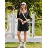 image:imageEkouaer Nightgowns for Women Bamboo Viscose Sleepshirt Short sleeve Nightshirt V Neck T shirt Night gown Boyfriend SleepwearBlack