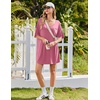 image:imageEkouaer Nightgowns for Women Bamboo Viscose Sleepshirt Short sleeve Nightshirt V Neck T shirt Night gown Boyfriend SleepwearCherry Red