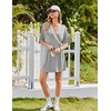 image:imageEkouaer Nightgowns for Women Bamboo Viscose Sleepshirt Short sleeve Nightshirt V Neck T shirt Night gown Boyfriend SleepwearLight Grey