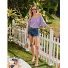 image:imageEkouaer Nightgowns for Women Bamboo Viscose Sleepshirt Short sleeve Nightshirt V Neck T shirt Night gown Boyfriend SleepwearLight Purple