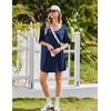 image:imageEkouaer Nightgowns for Women Bamboo Viscose Sleepshirt Short sleeve Nightshirt V Neck T shirt Night gown Boyfriend SleepwearNavy Blue