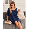 image:imageEkouaer Nightgowns for Women Bamboo Viscose Sleepshirt Short sleeve Nightshirt V Neck T shirt Night gown Boyfriend SleepwearNavy Blue