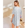 image:imageEkouaer Nightgowns for Women Bamboo Viscose Sleepshirt Short sleeve Nightshirt V Neck T shirt Night gown Boyfriend SleepwearStar Print
