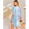 image:imageEkouaer Nightgowns for Women Bamboo Viscose Sleepshirt Short sleeve Nightshirt V Neck T shirt Night gown Boyfriend SleepwearTiedye