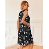 image:imageEkouaer Nightgowns for Women Button Down Sleep Shirts Tank Sleeveless Nightshirt Soft Sleepwear with PocketsBlack Night Sky