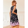 image:imageEkouaer Nightgowns for Women Button Down Sleep Shirts Tank Sleeveless Nightshirt Soft Sleepwear with PocketsBlack Sakura