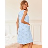 image:imageEkouaer Nightgowns for Women Button Down Sleep Shirts Tank Sleeveless Nightshirt Soft Sleepwear with PocketsBlue Daisy