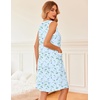 image:imageEkouaer Nightgowns for Women Button Down Sleep Shirts Tank Sleeveless Nightshirt Soft Sleepwear with PocketsBlue Flowers