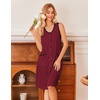 image:imageEkouaer Nightgowns for Women Button Down Sleep Shirts Tank Sleeveless Nightshirt Soft Sleepwear with PocketsBurgundy